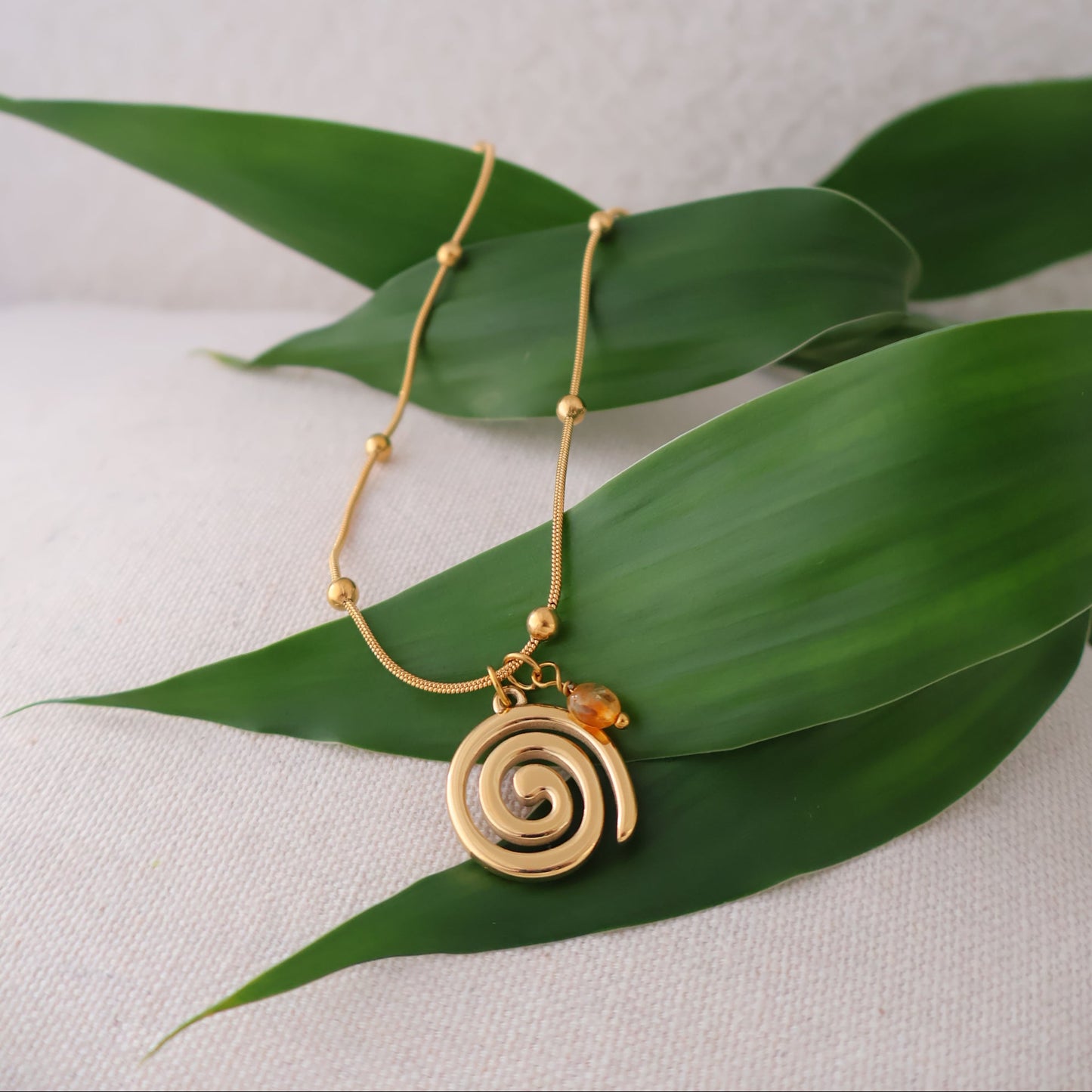 Spiral Necklace on bullet chain