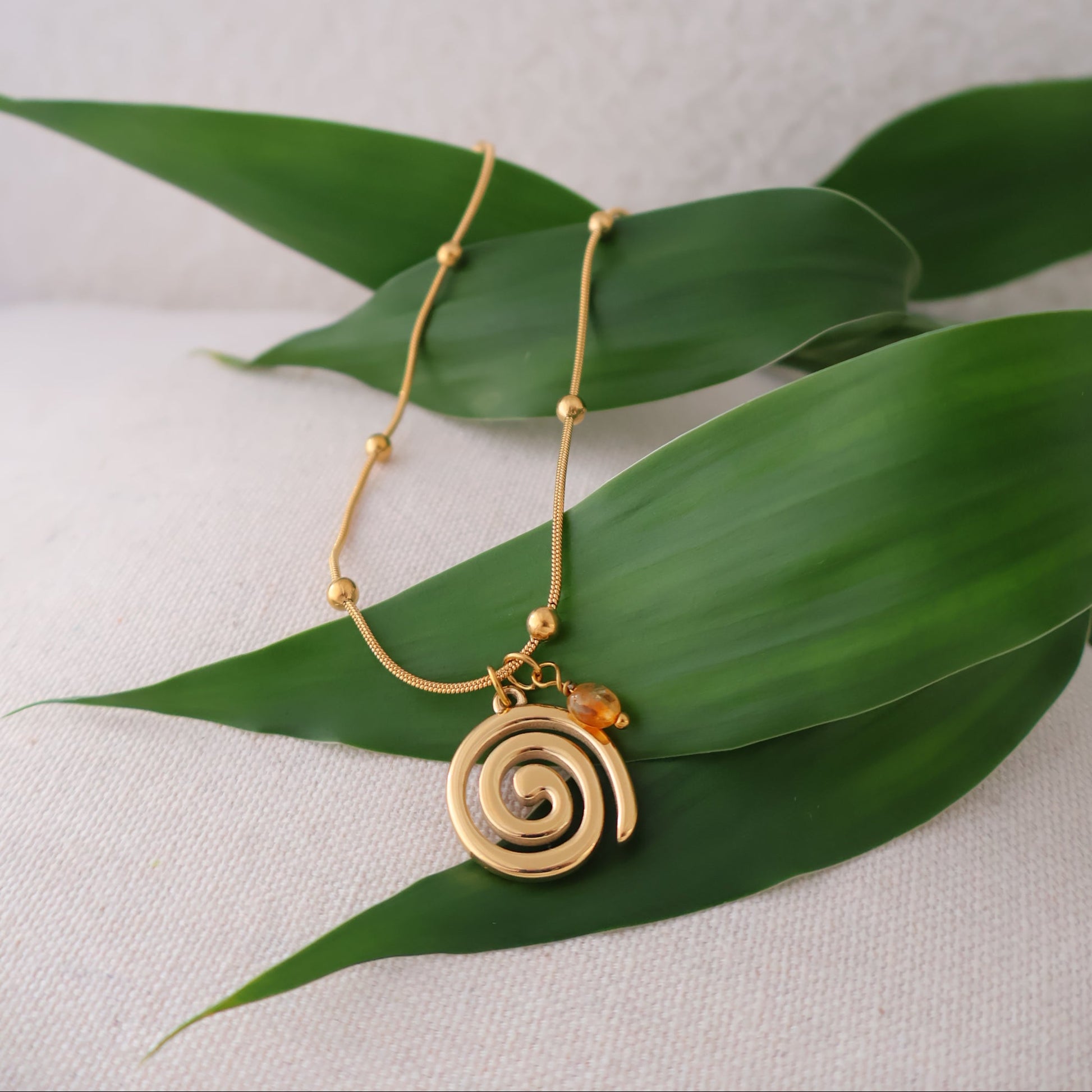 Spiral Necklace on bullet chain