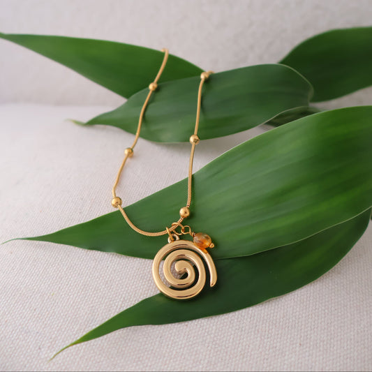 Spiral Necklace on bullet chain