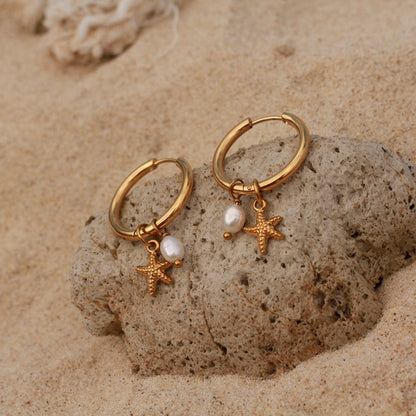 Godl Earrings Starfish Oselina