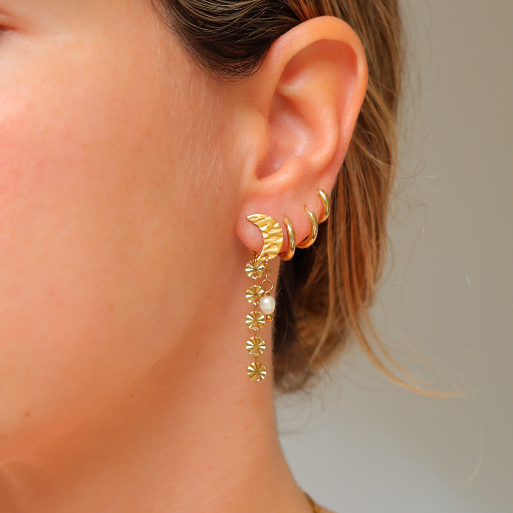 Earring Studs  - Moon Drops