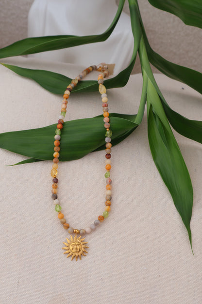 Sun Choker Necklace -  Peridot