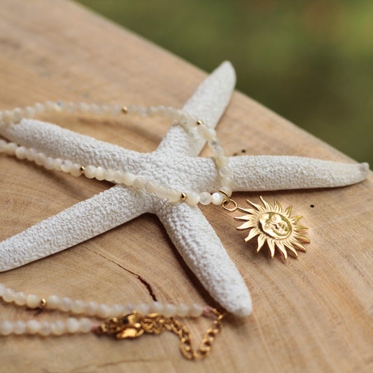 Sun_Necklace Choker White_Osealina_Jewellery