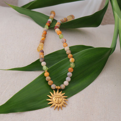 Sun Choker Necklace -  Peridot
