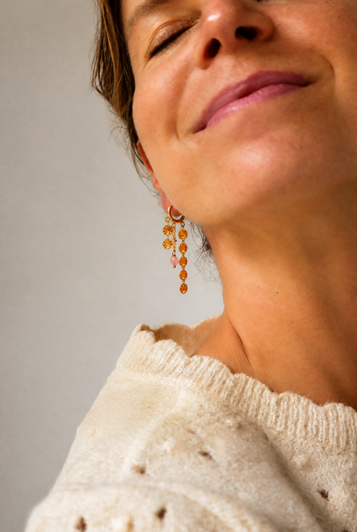 Earrings -  Rose Quartz Sunny Drops