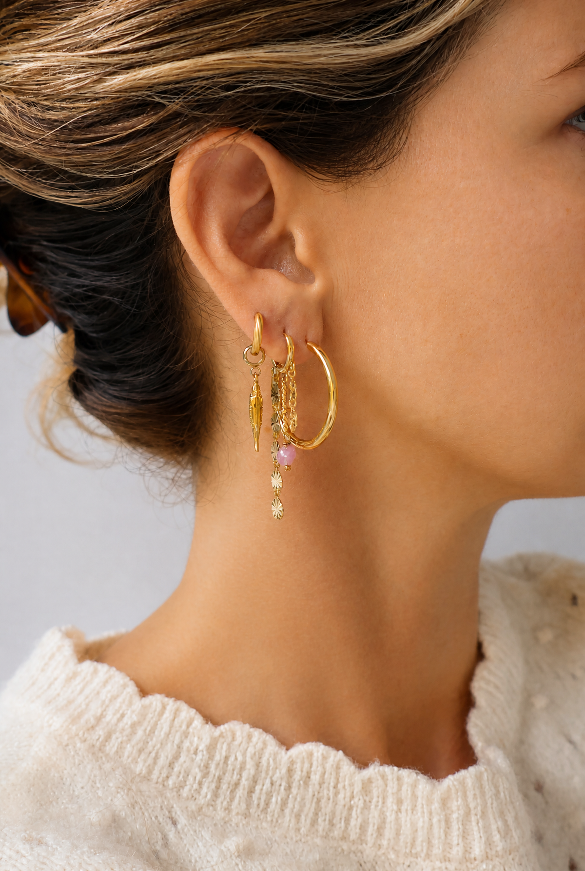 Earrings -  Rose Quartz Sunny Drops