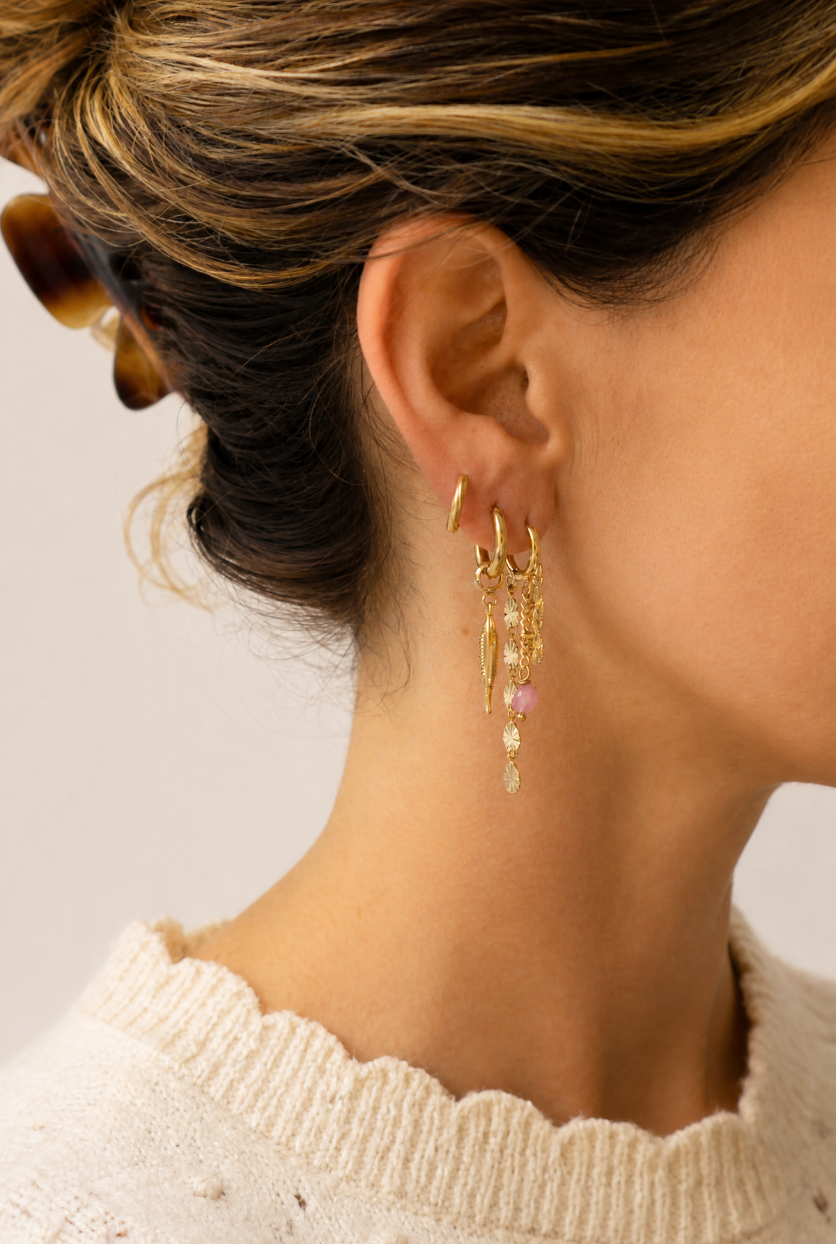 Earrings -  Rose Quartz Sunny Drops