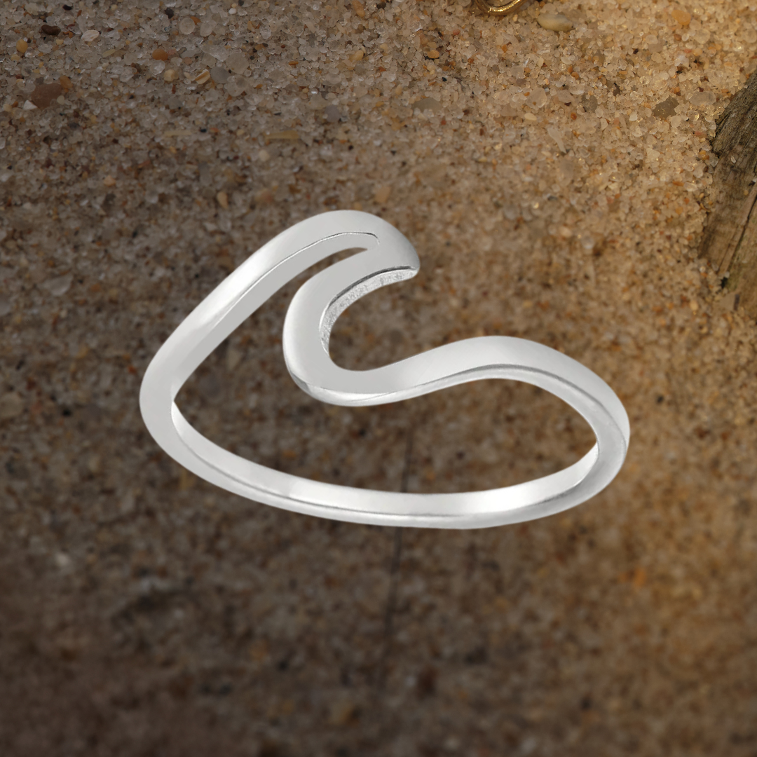 Waterproof Wave Ring Silver