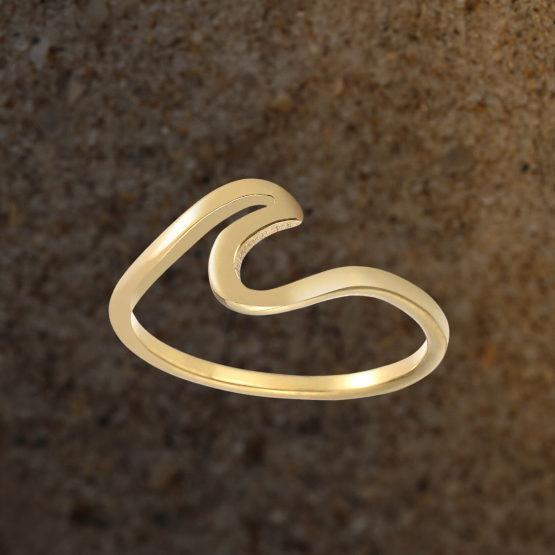 Waterproof Wave Ring Gold
