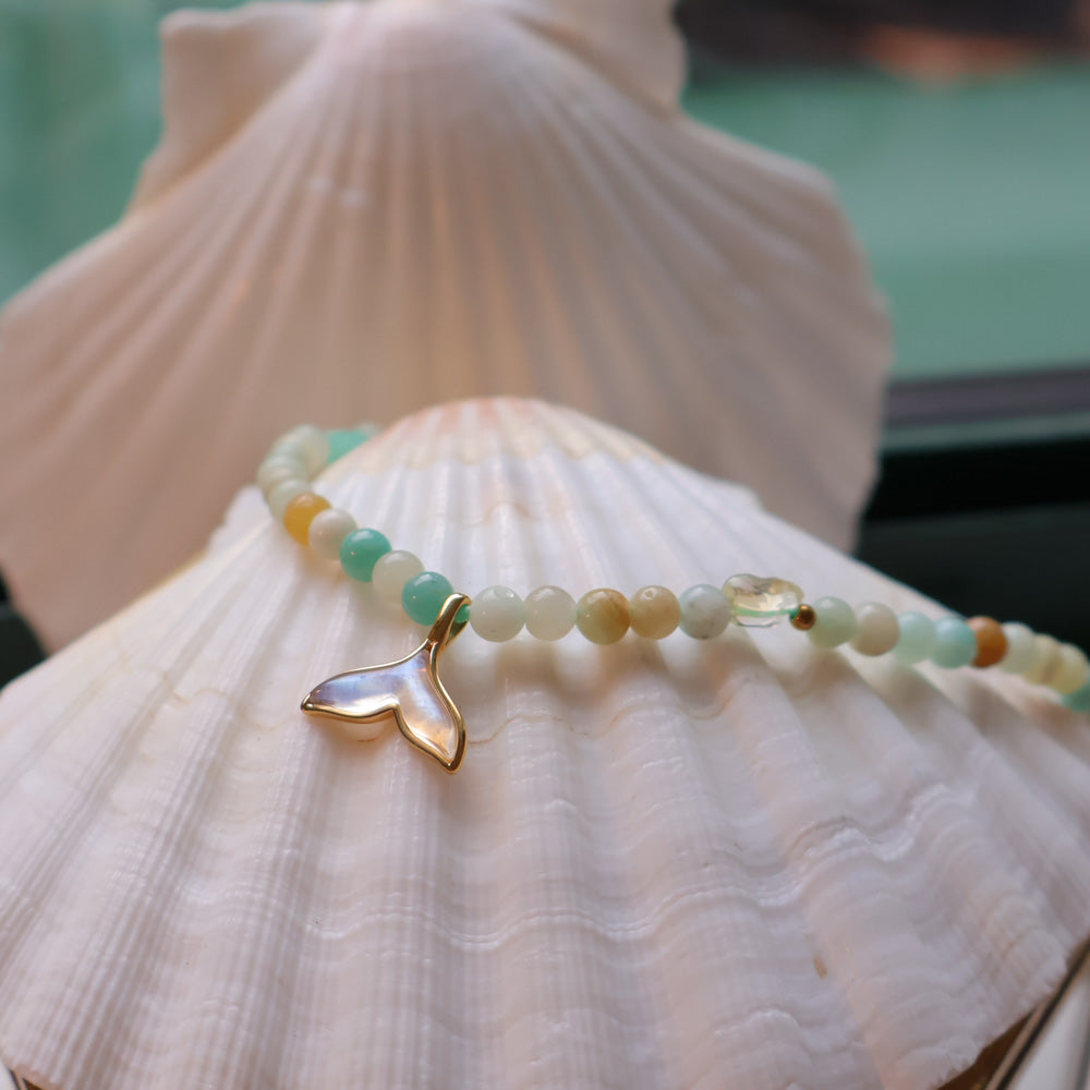 Whale Tale Necklace - Amazonite