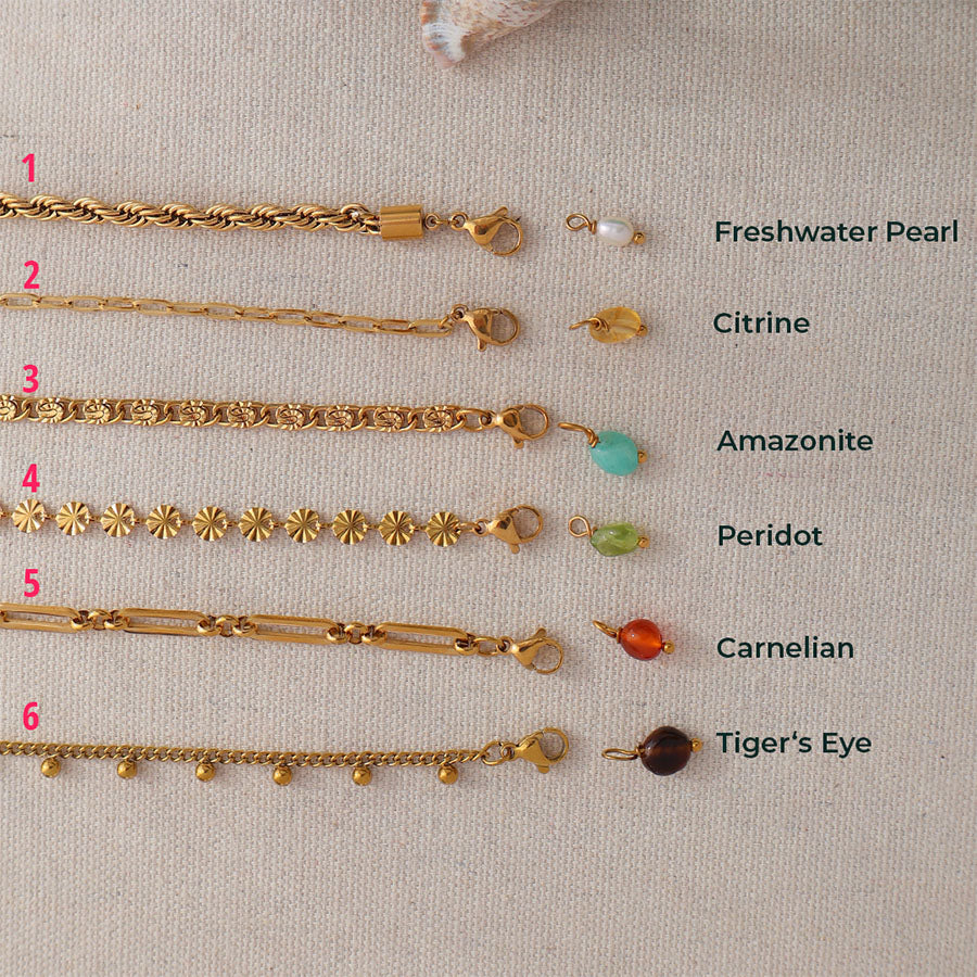 Gold Bracelets - Personalised Gemstone