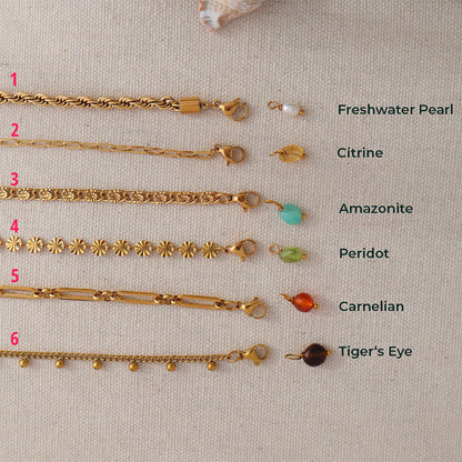 Gold Bracelets - Personalised Gemstone