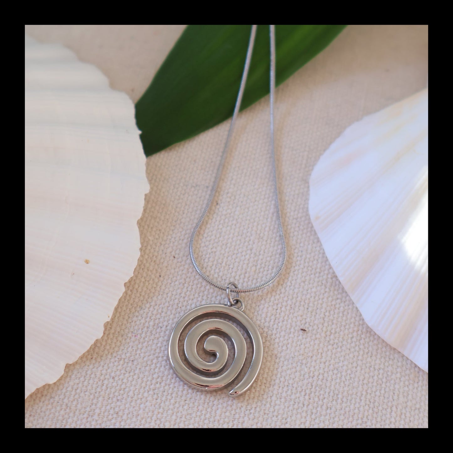 silver spiral necklace osealina