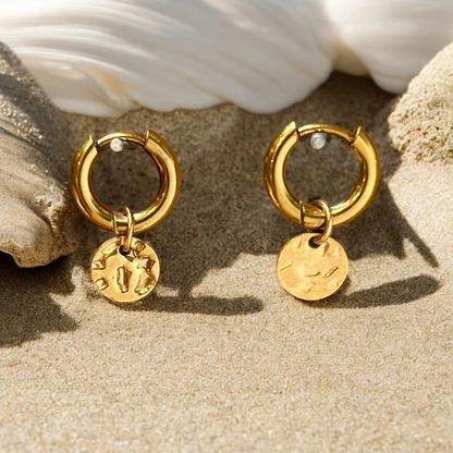Hammered Coin Earrings - Osealina Jewellery