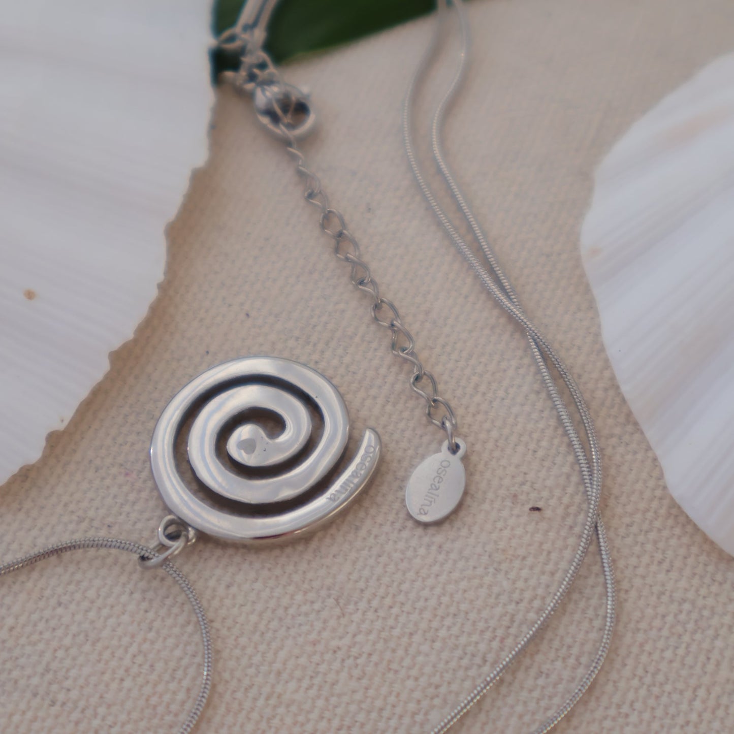 spiral necklace back heart engraving