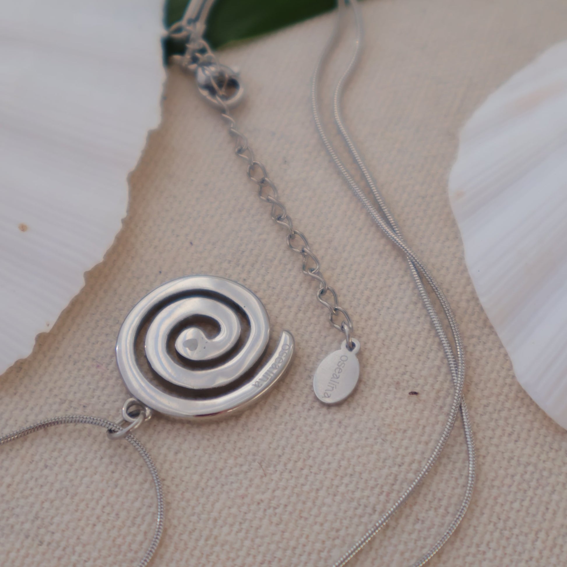 spiral necklace back heart engraving
