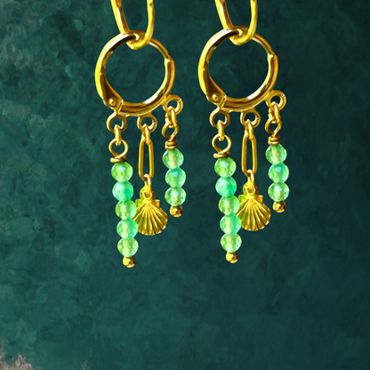 Dangly Earrings - Green Aventurine Gemstone