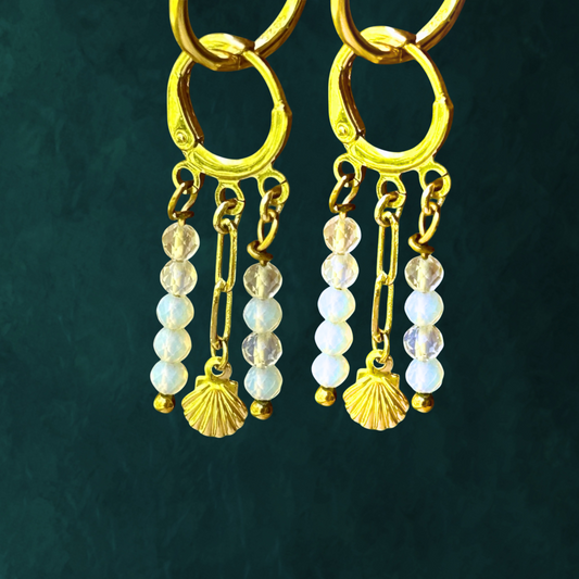 Dangly Earrings - Opalite Gemstone