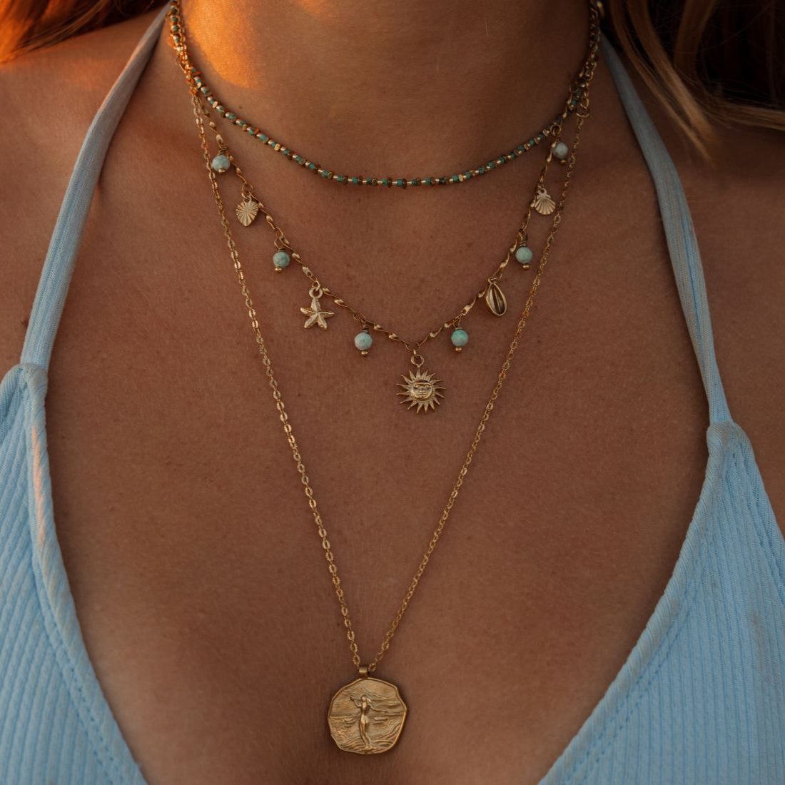 Marea Gold & Turquoise Necklace